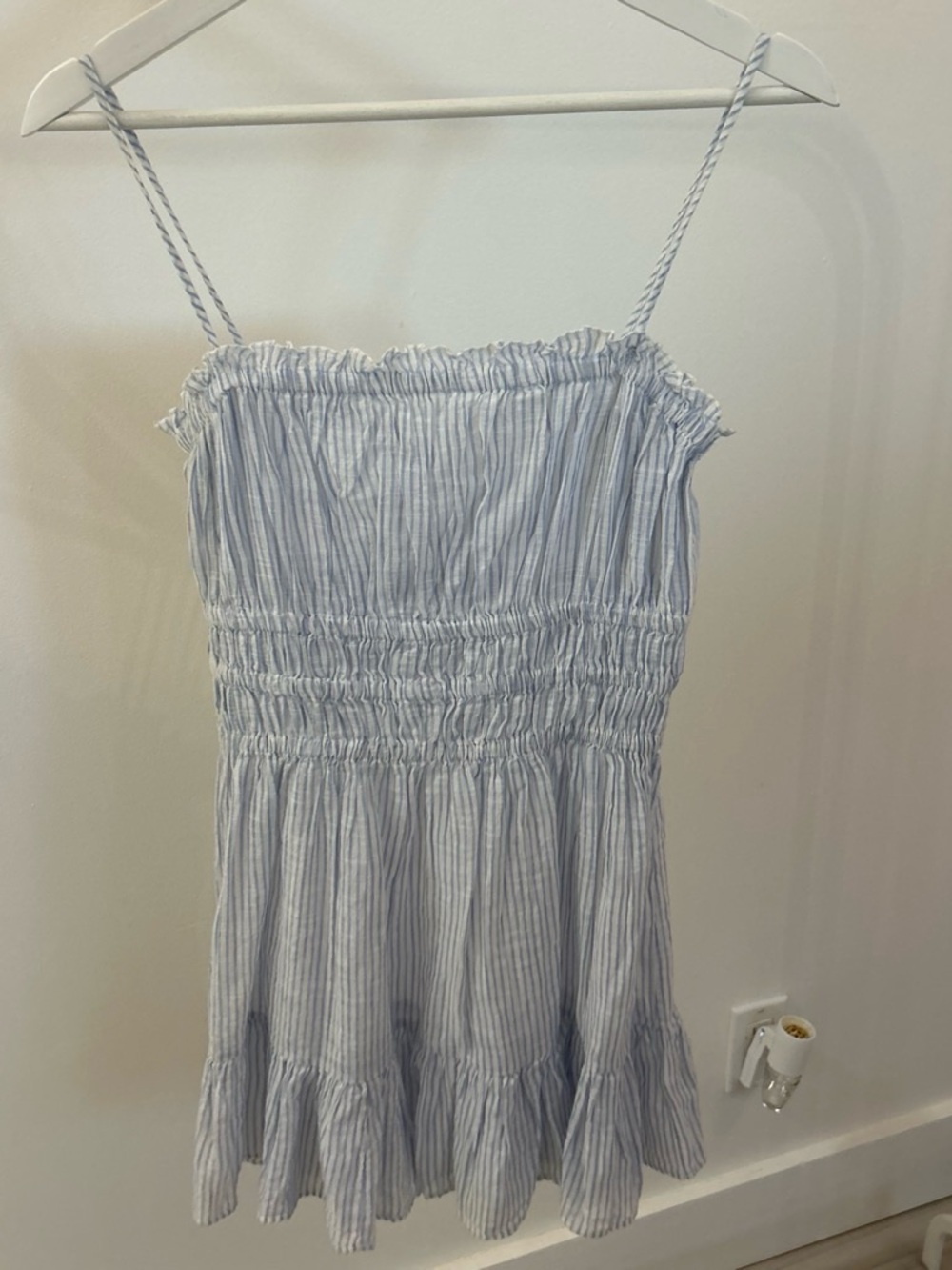 Primark Light Blue and White Striped mini dress